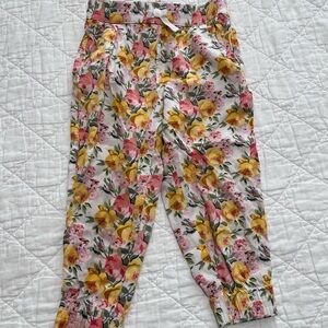 JANIE AND JACK FLORAL PRINT PANTS JOGGERS SIZE 3